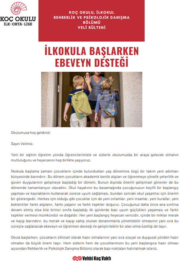 İlkokula Başlarken Ebeveyn Desteği